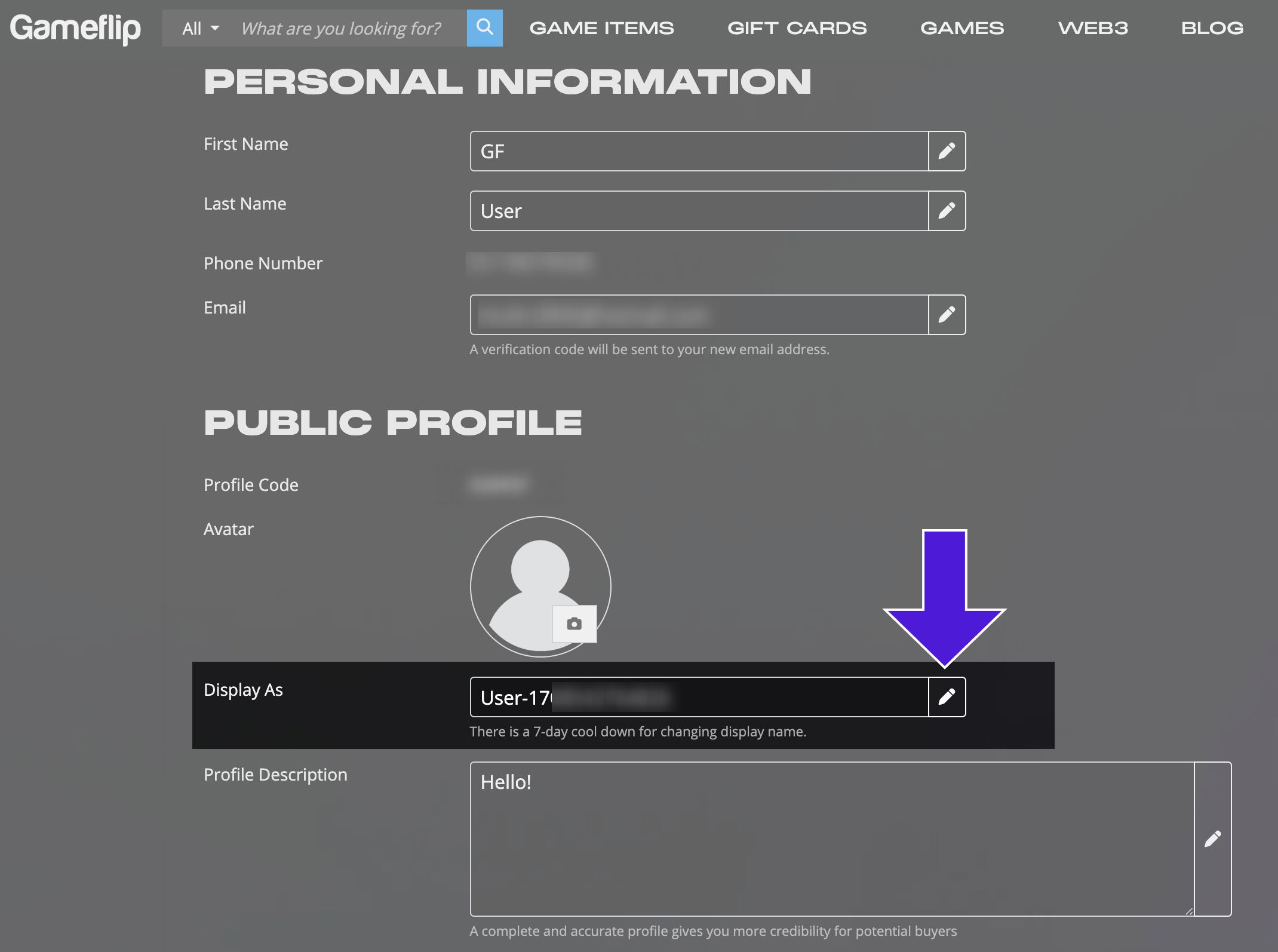 How Do I Change/edit My Display Name? – Gameflip Help